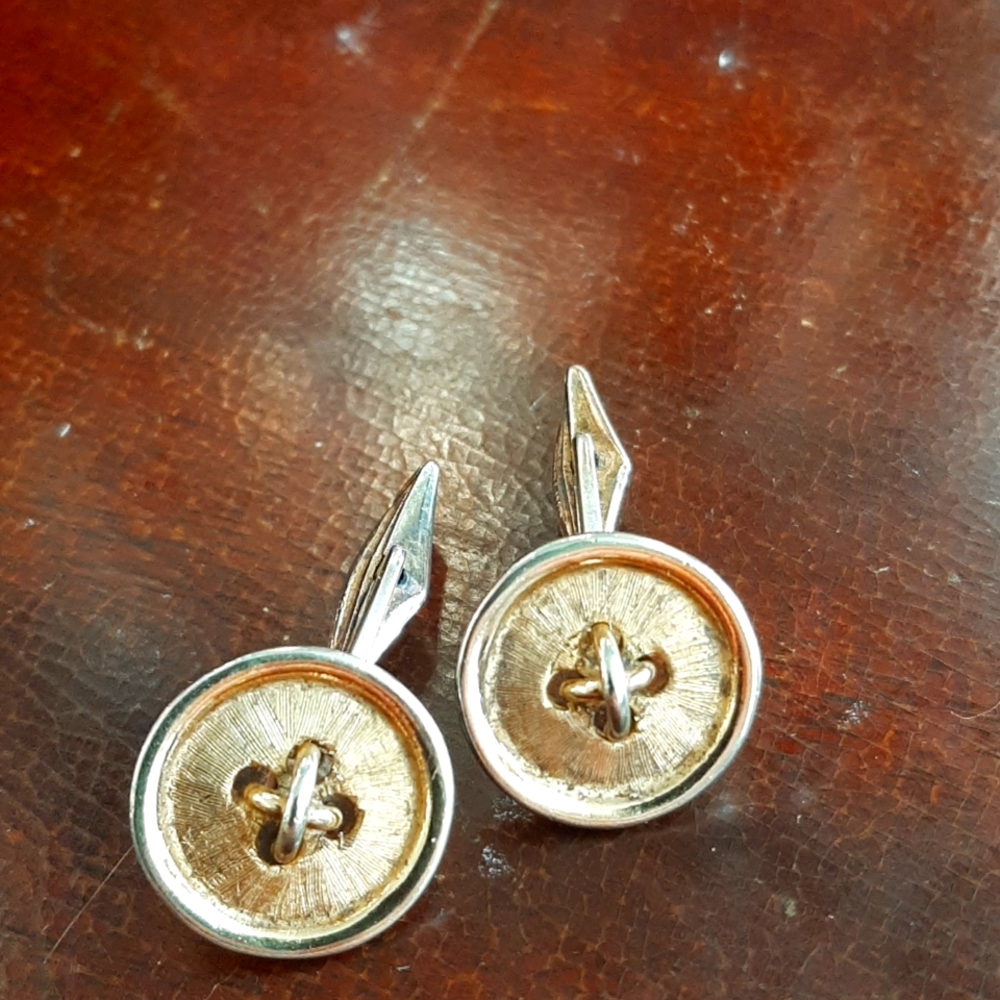 Sterling silver button cuff links